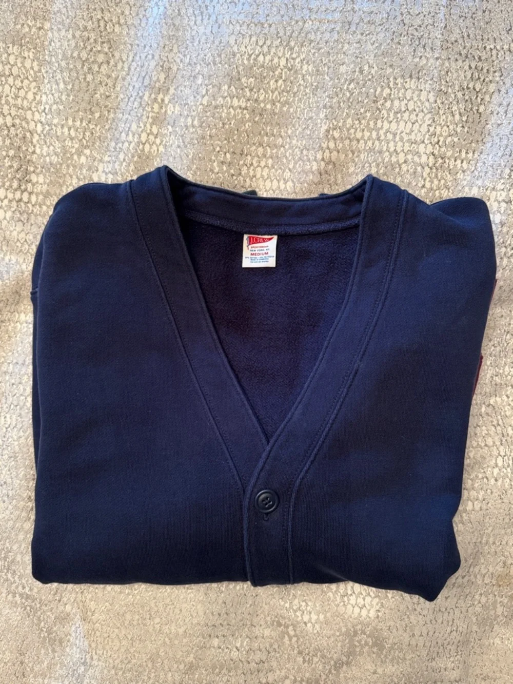 J. Crew Navy Deep V-Neck Cardigan. Medium - Picture 5 of 6